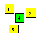 Объект 4 расположен между выделяемыми объектами